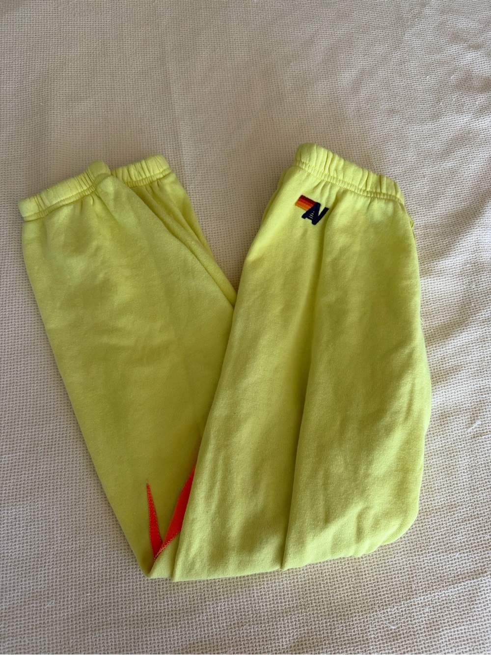 Aviator Nation Neon Lightning Bolt Sweatpants with Red Accent - Picture 3 of 5
